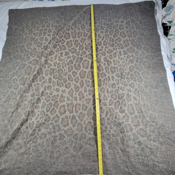 Anthropologie Faded Leopard Print Throw Blanket Winter Warm Casual Lounge - Picture 5 of 8